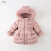 Girls Hooded Down Parka – Windproof Warm Outerwear